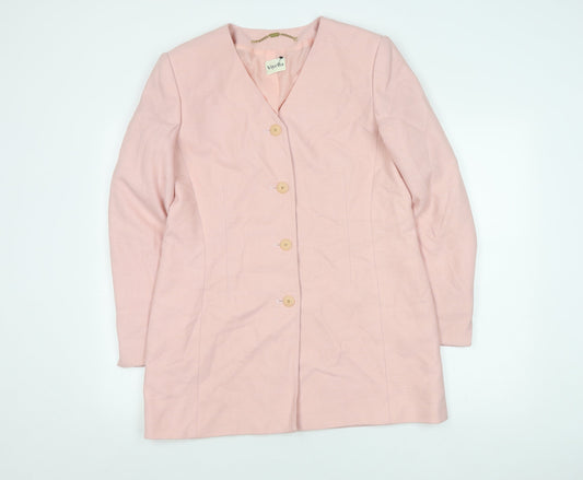 Viyella Women's Pink Mid-Length Blazer Size 14