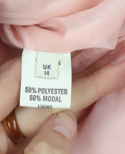 Viyella Women's Pink Mid-Length Blazer Size 14