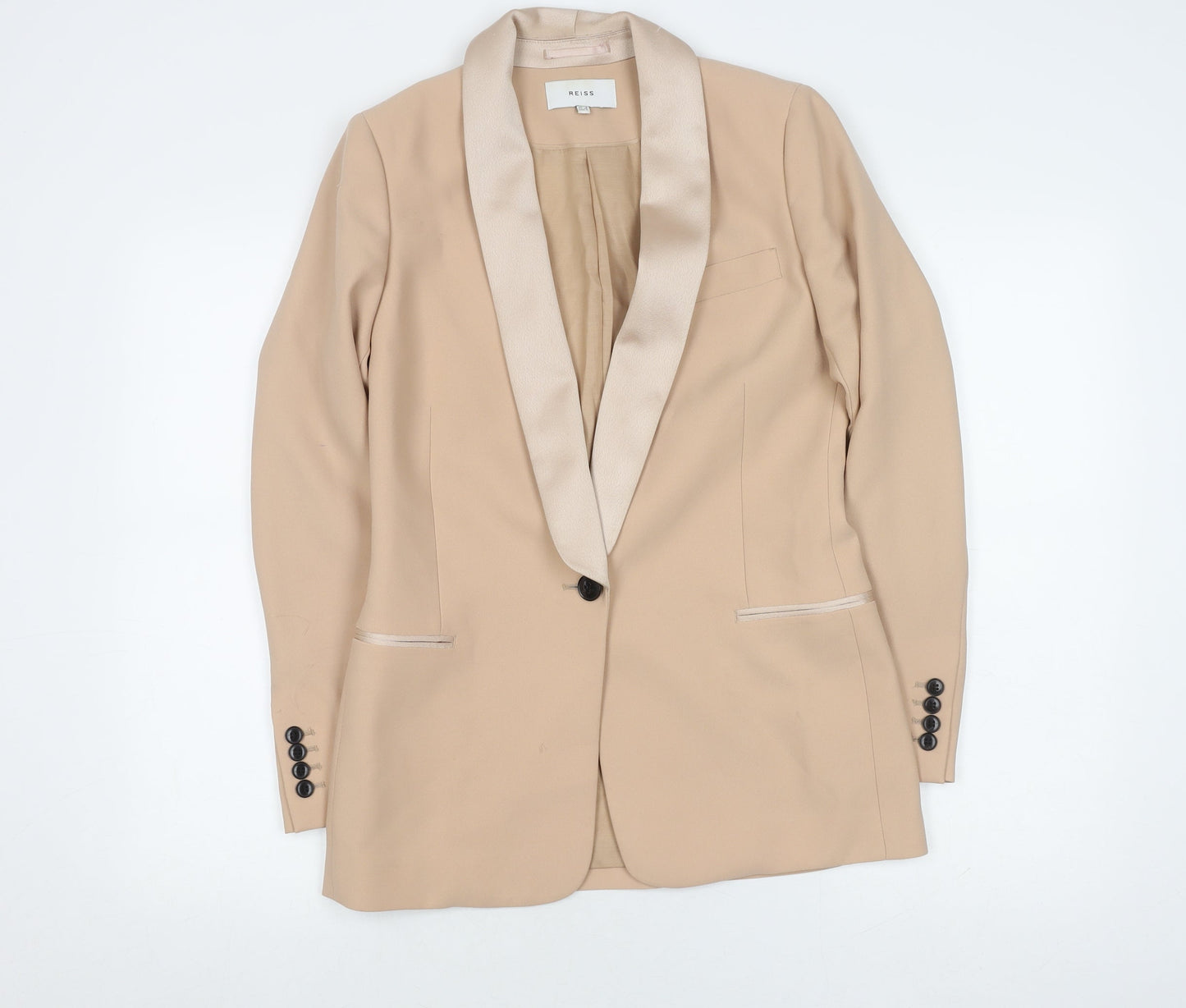 Reiss Women's Beige Tuxedo Jacket UK 8 - Formal Style