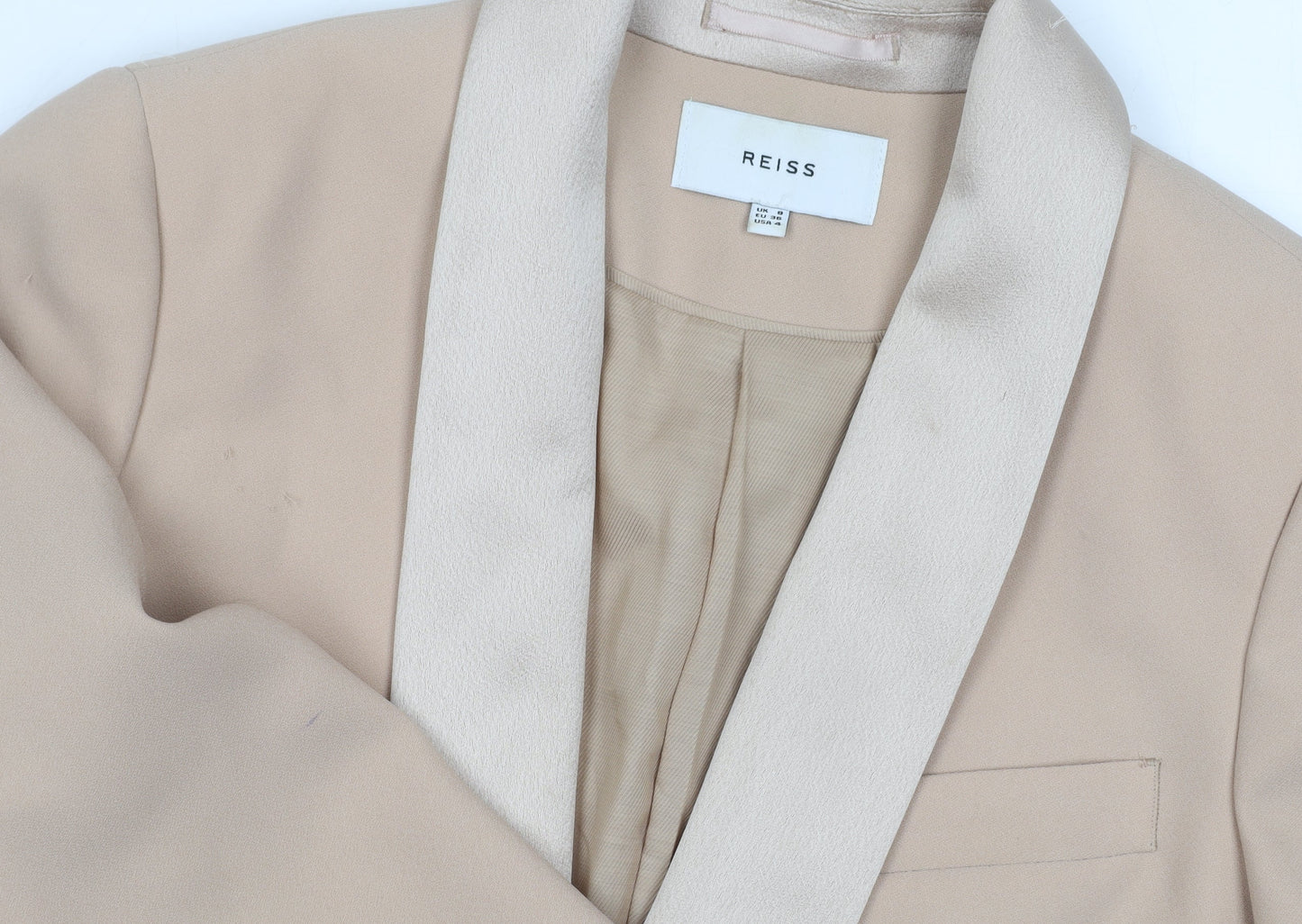 Reiss Women's Beige Tuxedo Jacket UK 8 - Formal Style