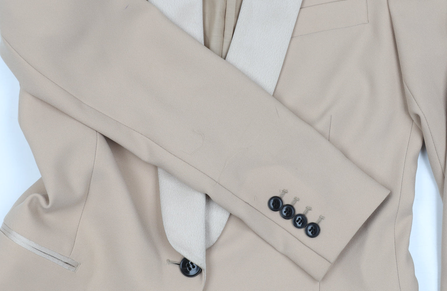 Reiss Women's Beige Tuxedo Jacket UK 8 - Formal Style