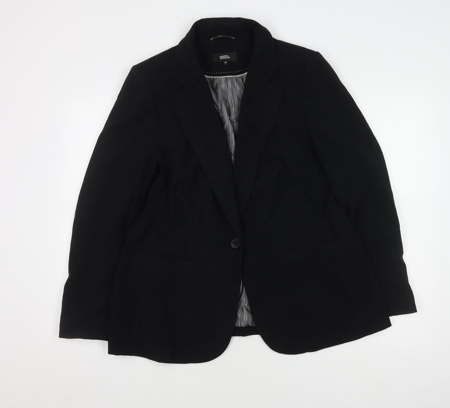 Marks and Spencer Women's Black Blazer Size 18