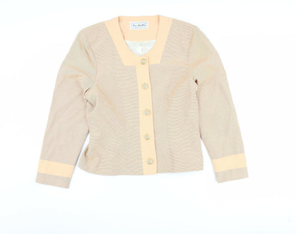 Teri Buckley Women's Beige Blazer, Size 12, Five-Button