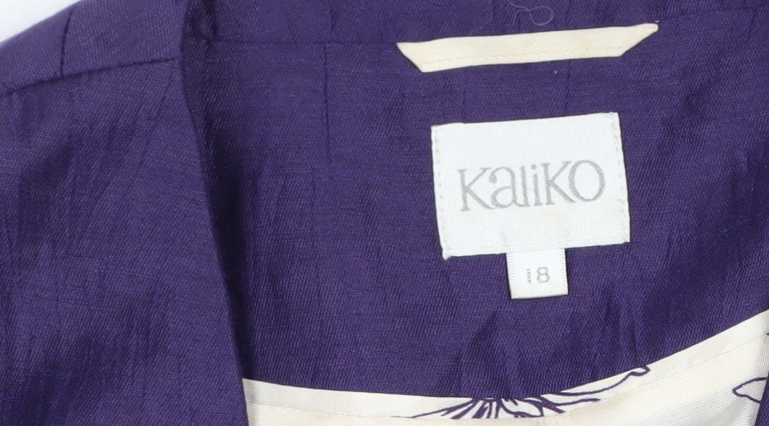Kaliko Women’s Purple Linen Suit Jacket, Size 8