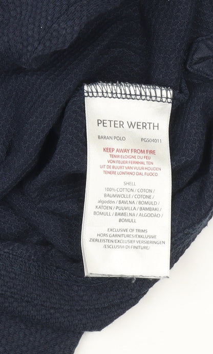 Peter Werth Men's Blue Polo Shirt L Short Sleeve Casual