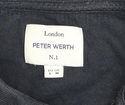 Peter Werth Men's Blue Polo Shirt L Short Sleeve Casual