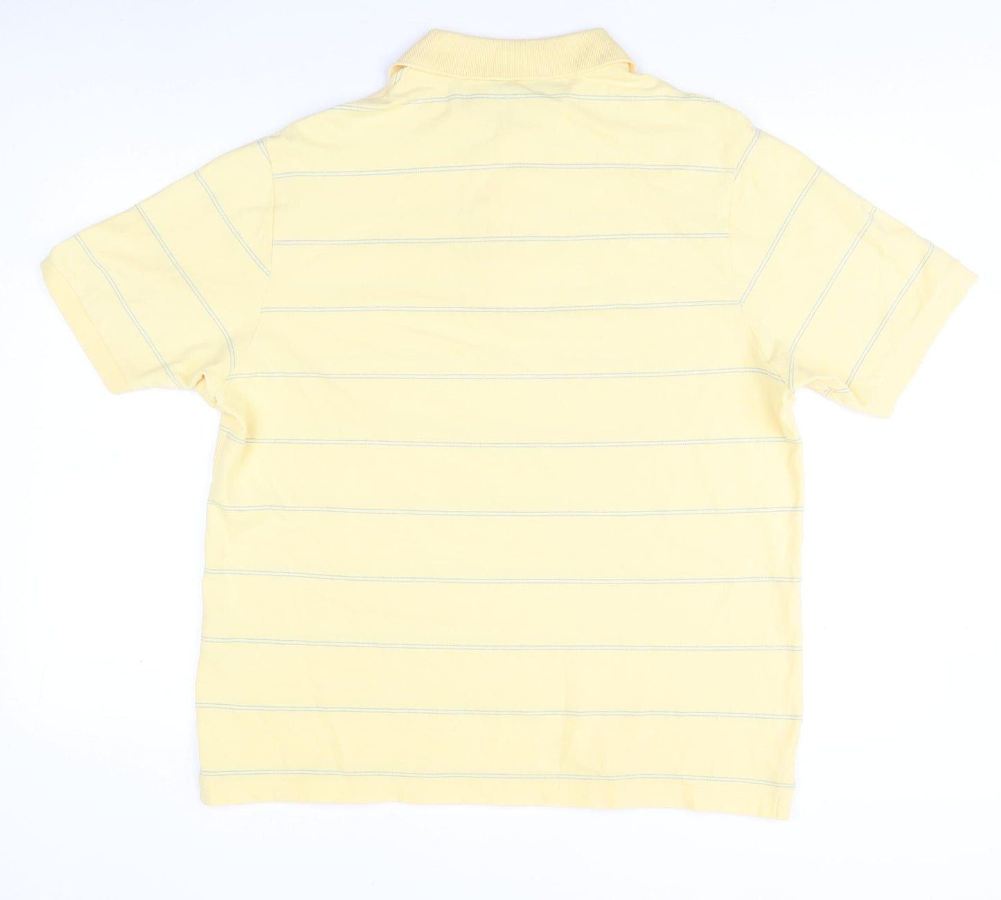 Marks & Spencer Men's Yellow Striped Polo Shirt L