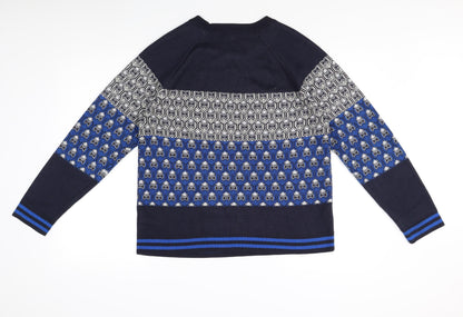 Next Men's Blue Geometric Pullover Jumper M