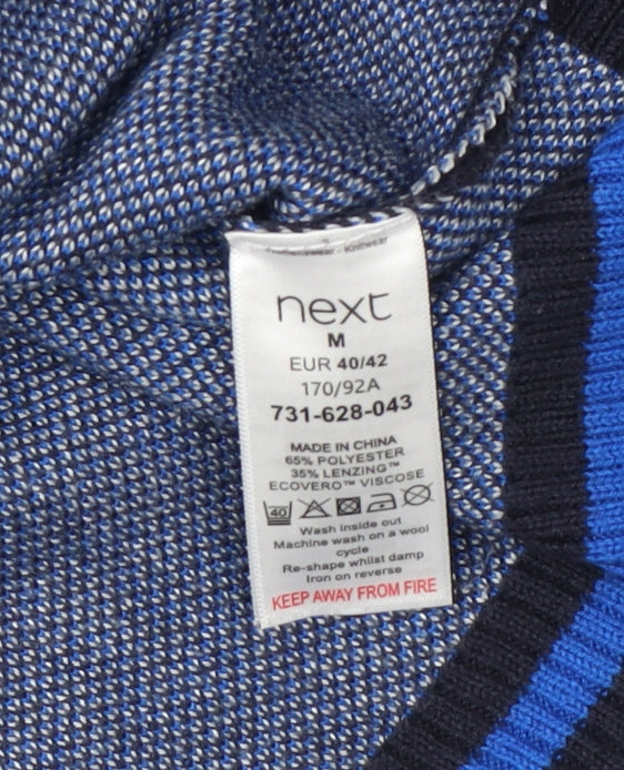 Next Men's Blue Geometric Pullover Jumper M