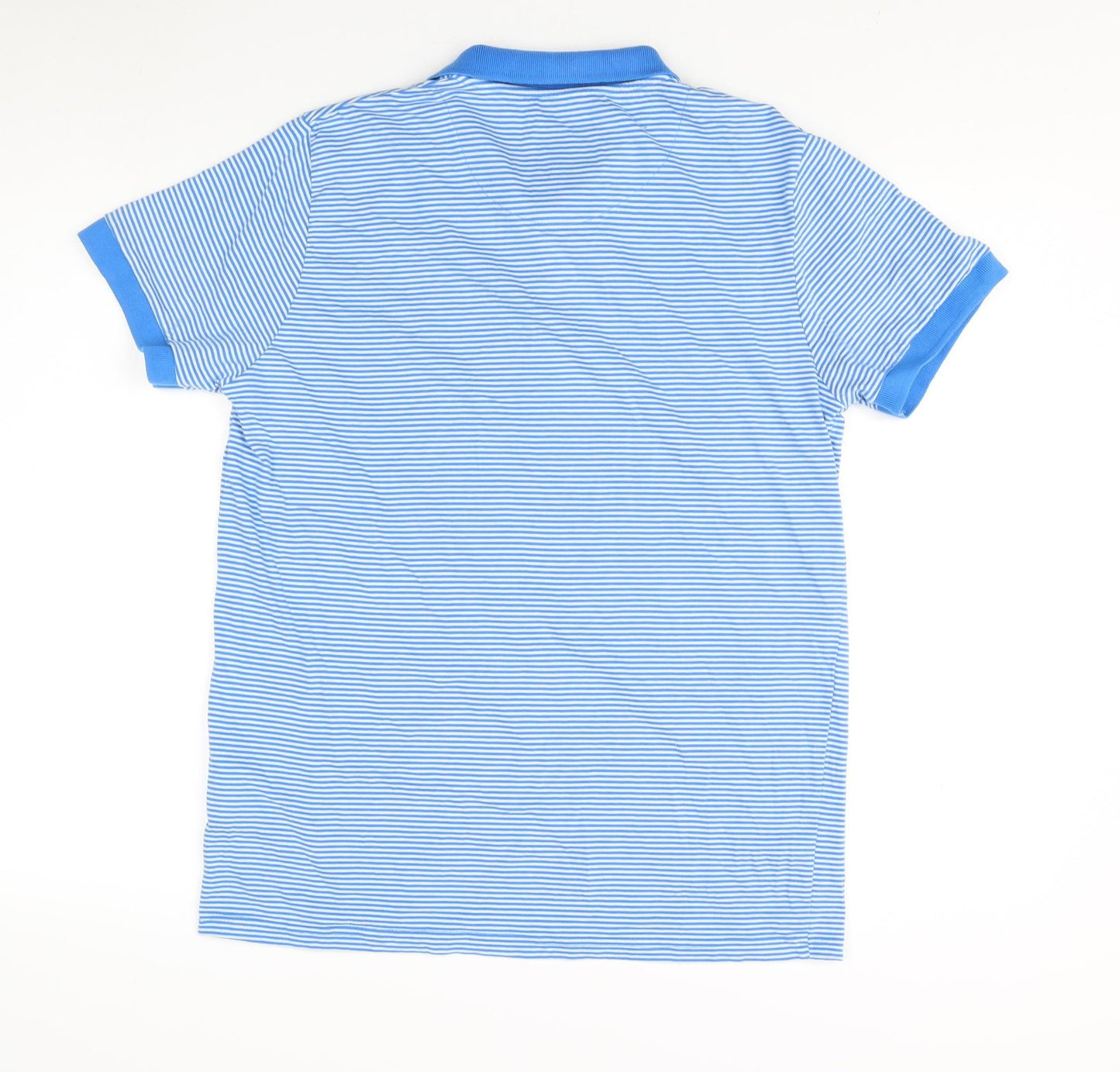 Crosshatch Men's Blue Striped Polo Shirt L