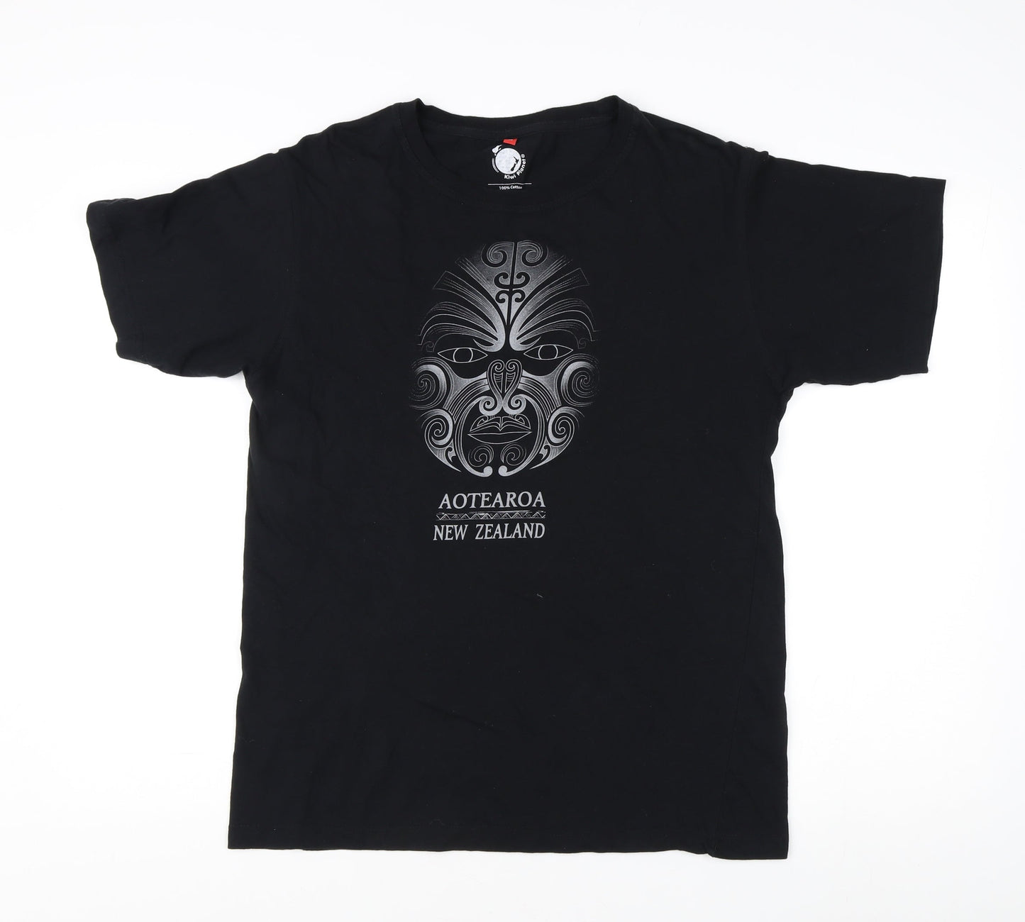 Kiwi Planet Men's Black M Graphic Cotton T-Shirt