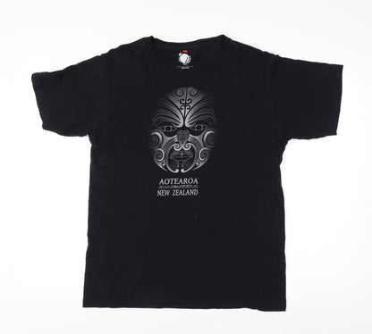 Kiwi Planet Men's Black M Graphic Cotton T-Shirt