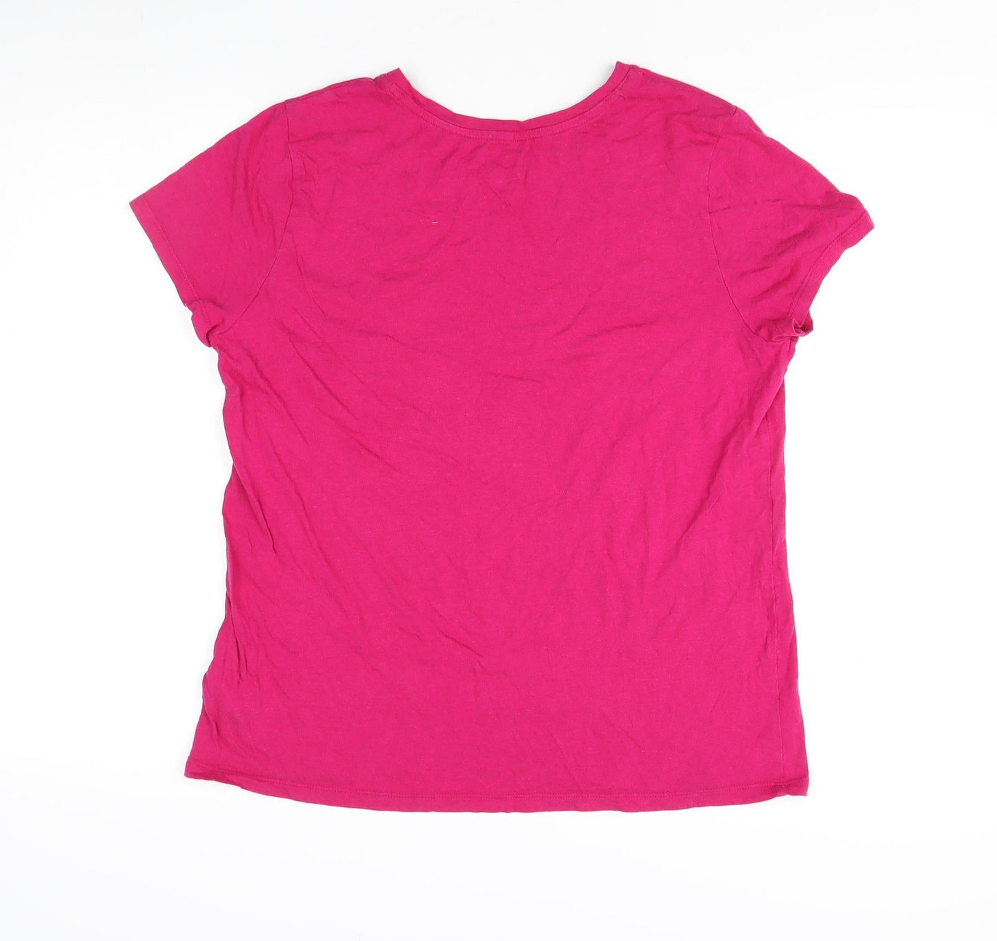 GAP Women's Pink XL Basic T-Shirt, Crew Neck