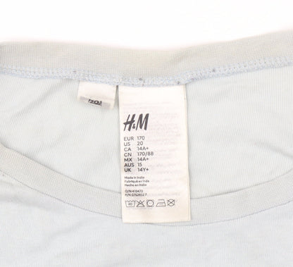 H&M Unisex Kids Blue Simpsons Long Sleeve T-Shirt 14 Years