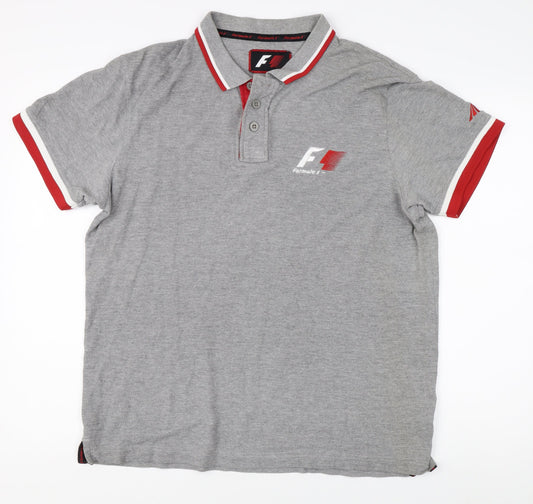 Formula 1 Men's Grey Polo Shirt L - Collared
