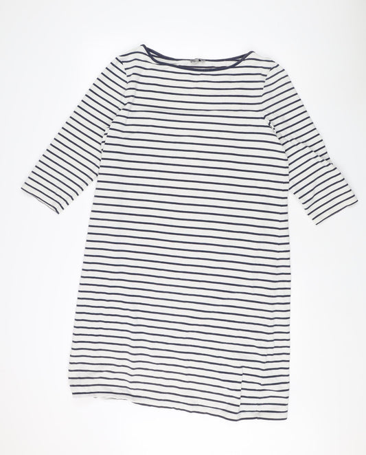 Jaeger Women's Striped Boat Neck 3/4 Sleeve Dress