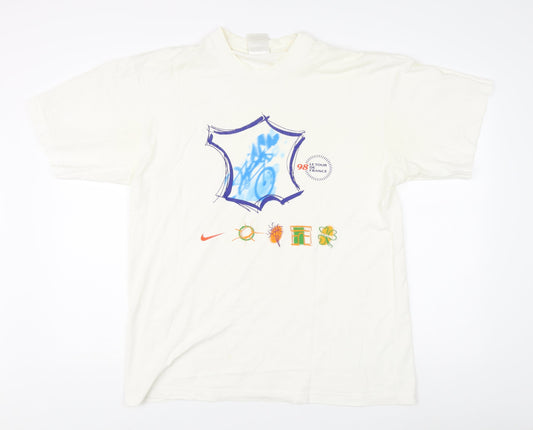 Nike Men's White Sports Graphic T-Shirt Size L