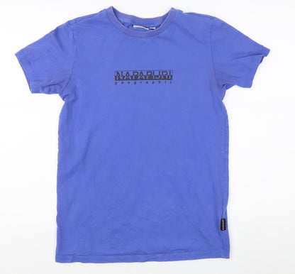 Napapijri Men Blue Crew Neck Logo T-Shirt