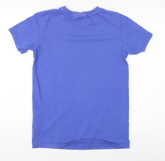 Napapijri Men Blue Crew Neck Logo T-Shirt