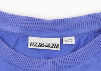 Napapijri Men Blue Crew Neck Logo T-Shirt