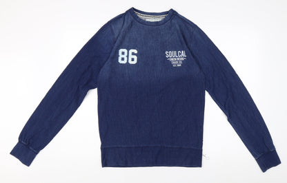 Mens UK Size S SoulCal Blue Pullover Sweatshirt