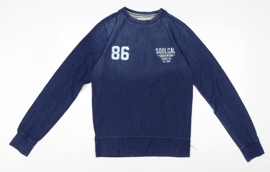 Mens UK Size S SoulCal Blue Pullover Sweatshirt