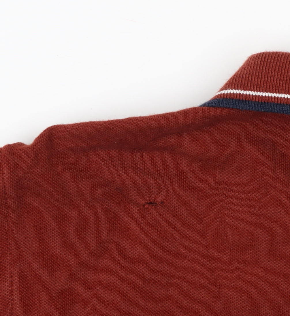 Lands' End Men's Red Polo Shirt Medium