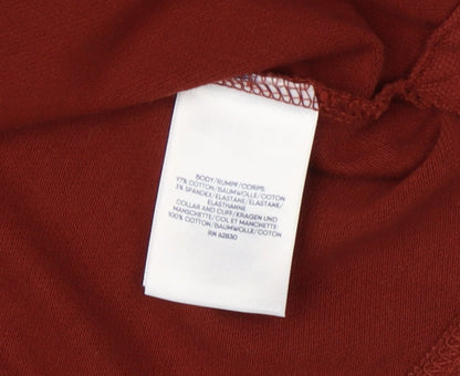 Lands' End Men's Red Polo Shirt Medium