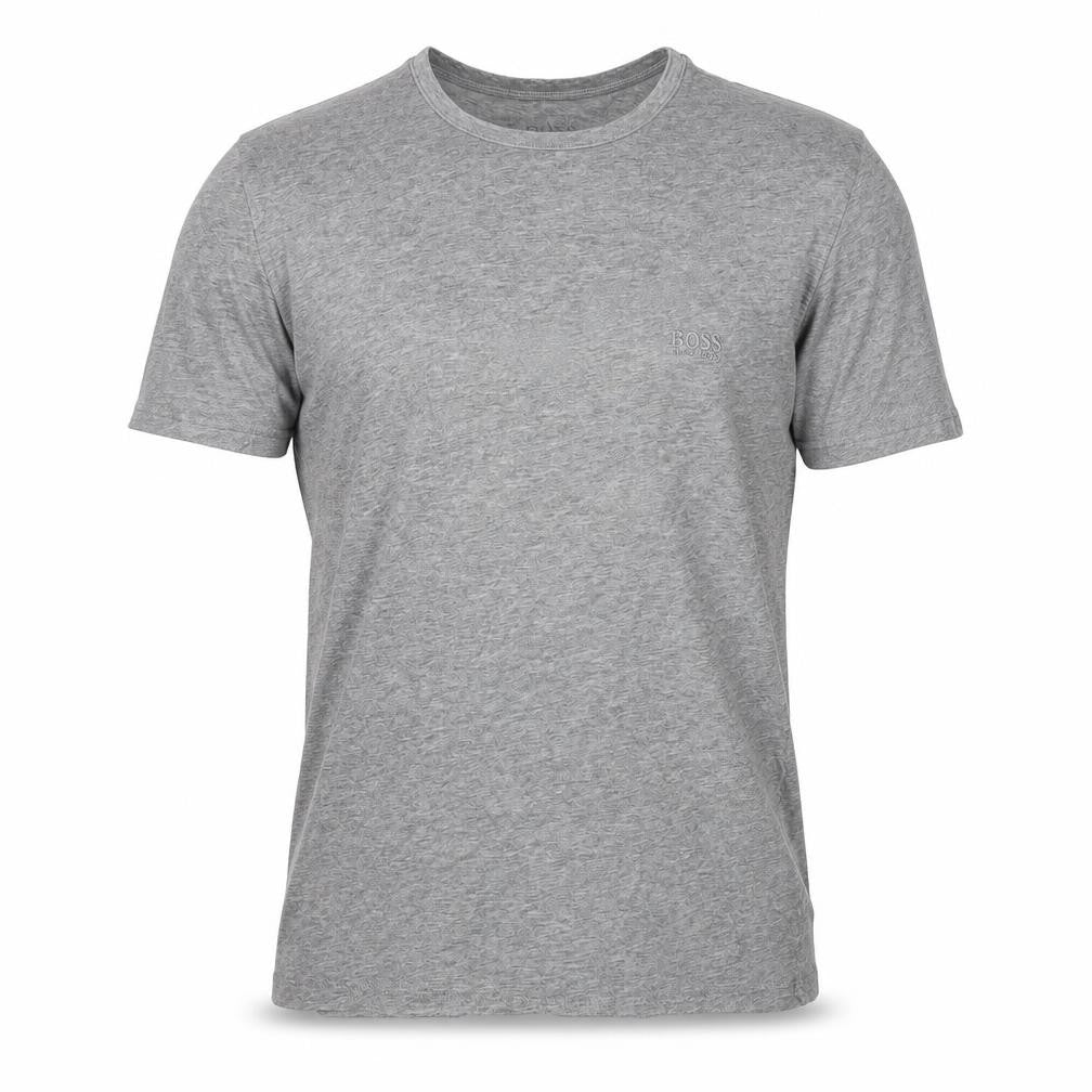 BOSS Men's Grey Cotton T-Shirt, Small, Crew Neck