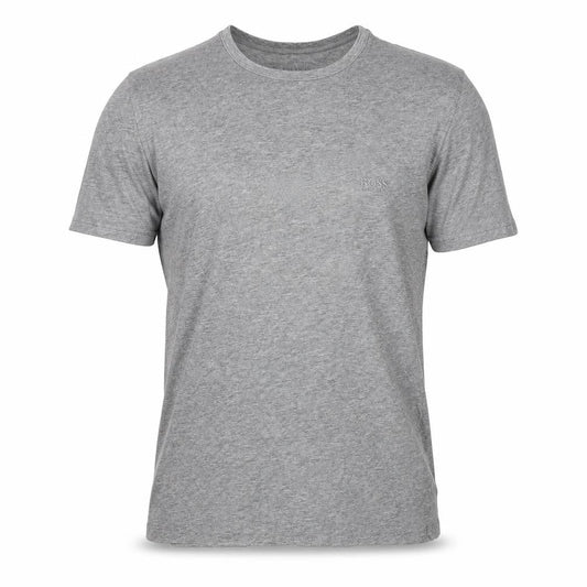 BOSS Men's Grey Cotton T-Shirt, Small, Crew Neck
