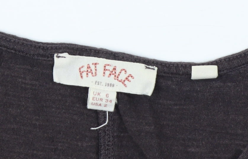 Womens UK Size 6 Fat Face Brown Basic Tank