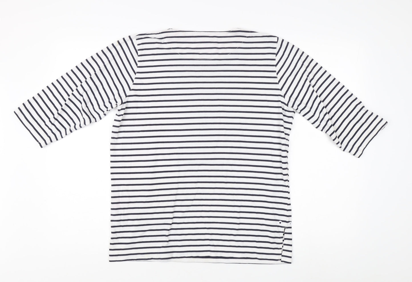 Errroco Women's White Striped 3/4 Sleeve T-Shirt Size 12
