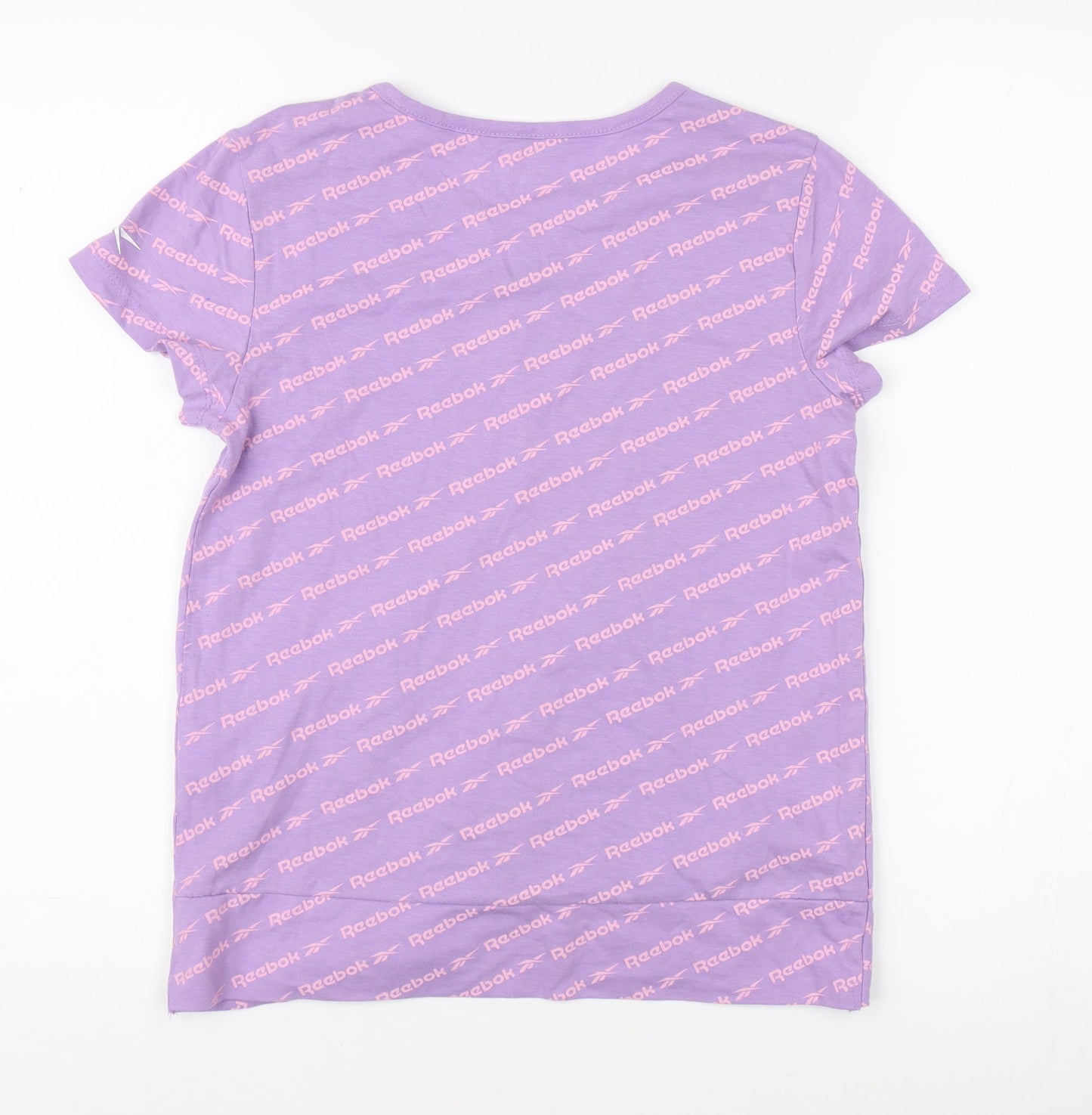 Reebok Girls Purple T-Shirt Size 14 Years, Logo Print