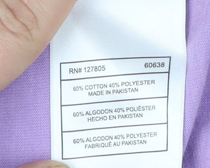 Reebok Girls Purple T-Shirt Size 14 Years, Logo Print