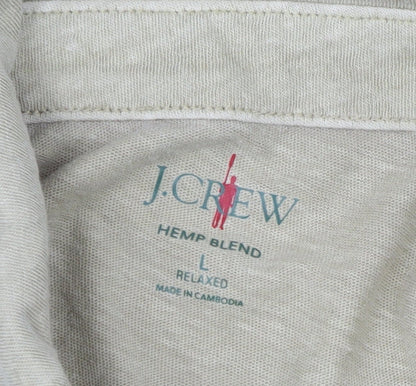 J.Crew Men's Beige Polo Shirt L Relaxed Fit