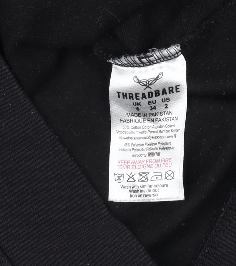 Threadbare Women's Black Pullover Sweatshirt Size 6