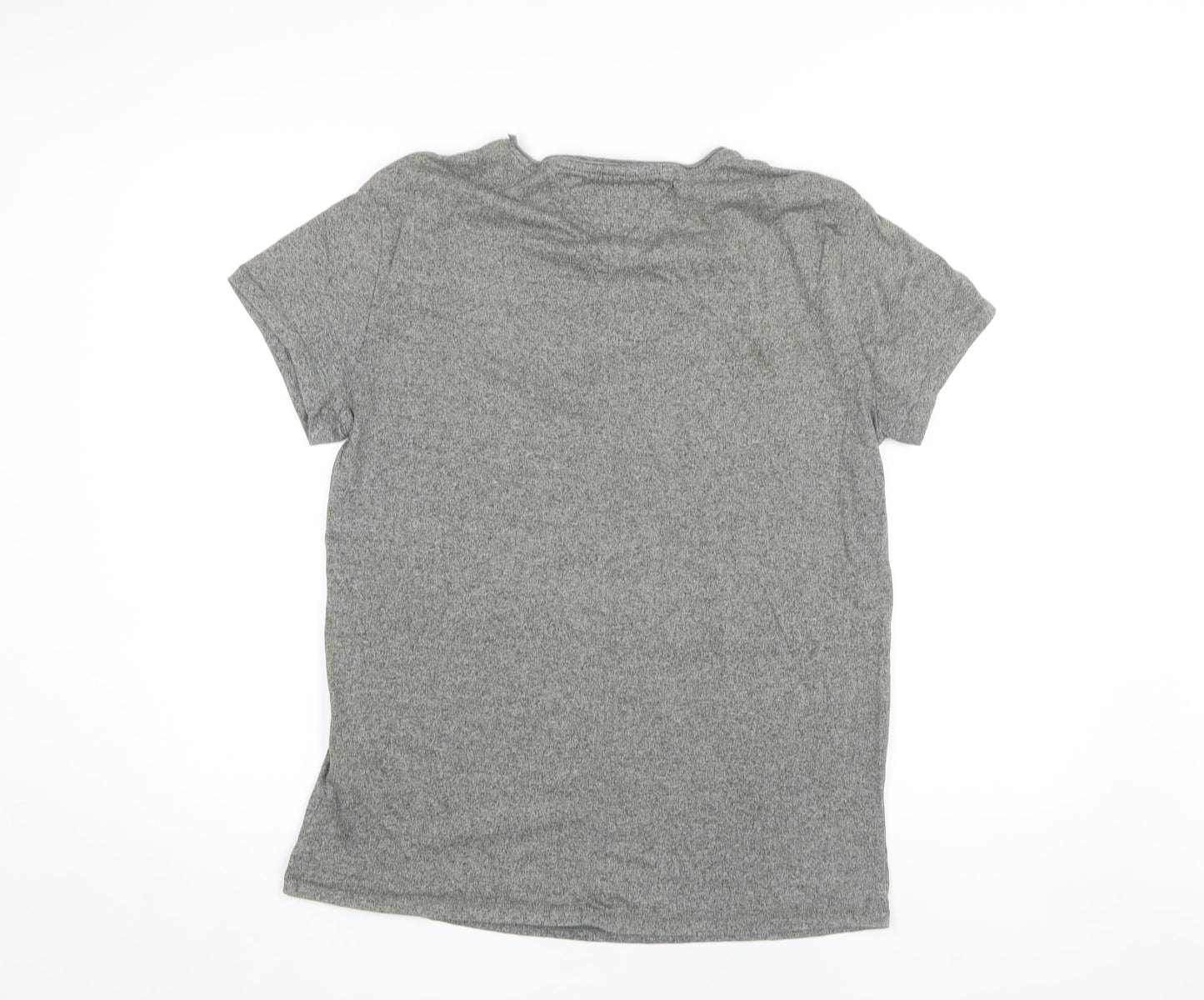 Tommy Hilfiger Men's Grey L T-Shirt, Crew Neck, Logo Accent