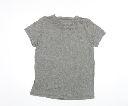 Tommy Hilfiger Men's Grey L T-Shirt, Crew Neck, Logo Accent