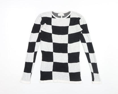 Gianni Feraud Women's Black Check Pullover Jumper, Size 10