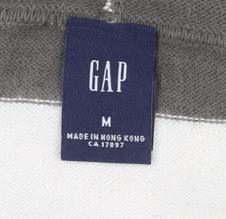 GAP Women's Striped Hoodie, Brown Medium Cotton Blend