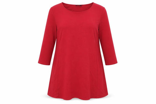 Front view of Roman Women's Red Dress, size 14, Round Neck