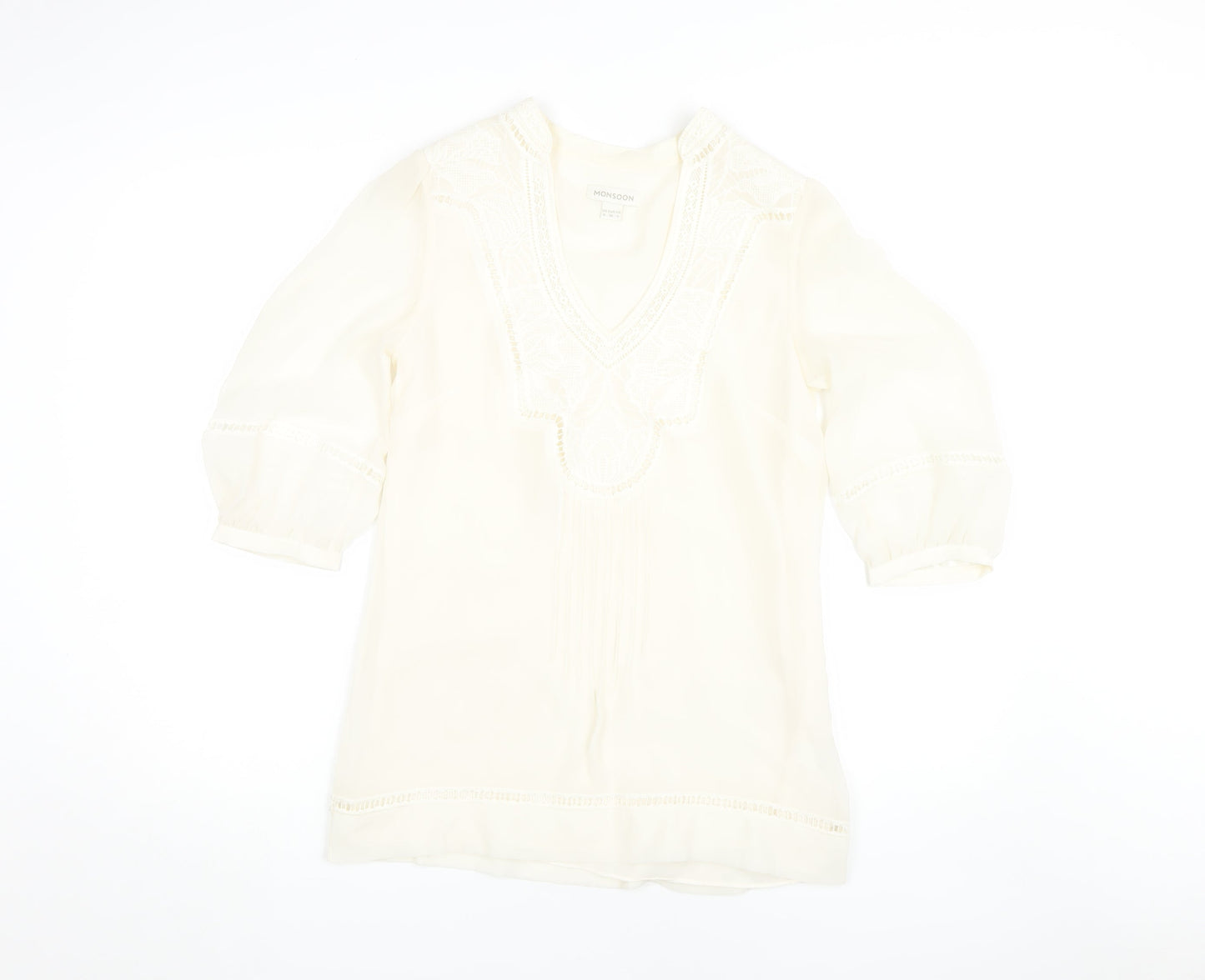 Womens UK Size 8 Monsoon Ivory Tunic Blouse