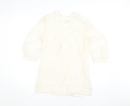 Womens UK Size 8 Monsoon Ivory Tunic Blouse
