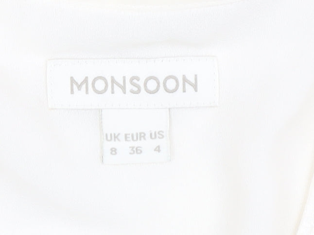 Womens UK Size 8 Monsoon Ivory Tunic Blouse