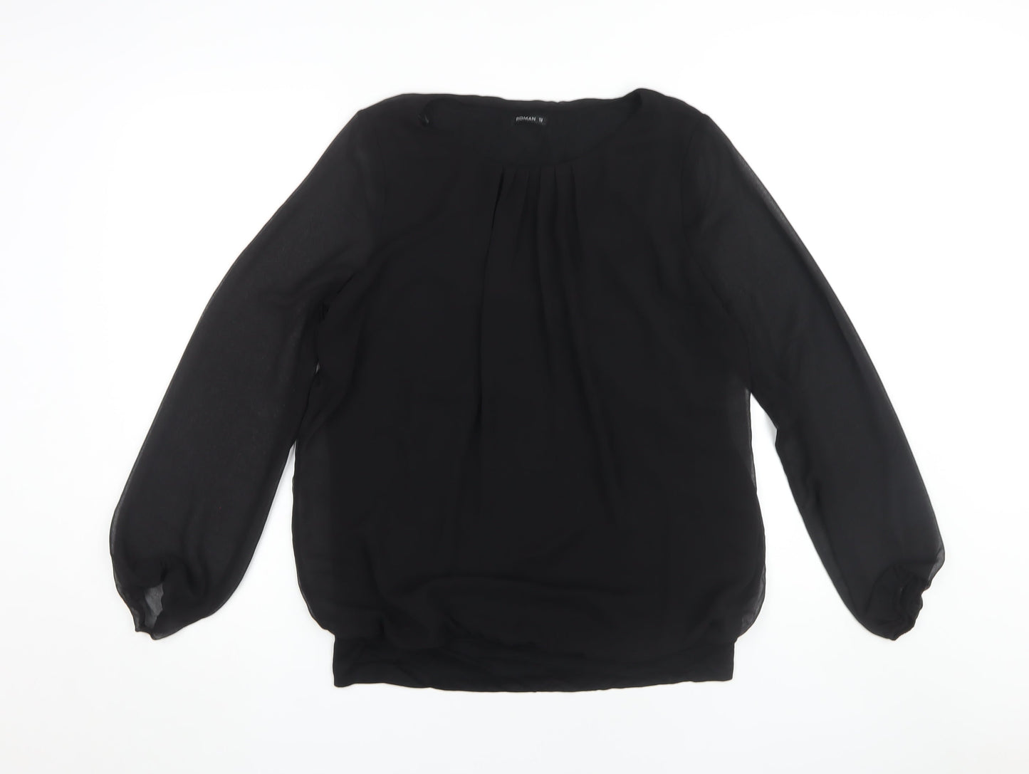 Womens UK Size 12 Roman Black  Blouse