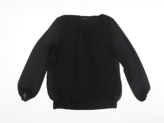Womens UK Size 12 Roman Black  Blouse