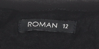 Womens UK Size 12 Roman Black  Blouse