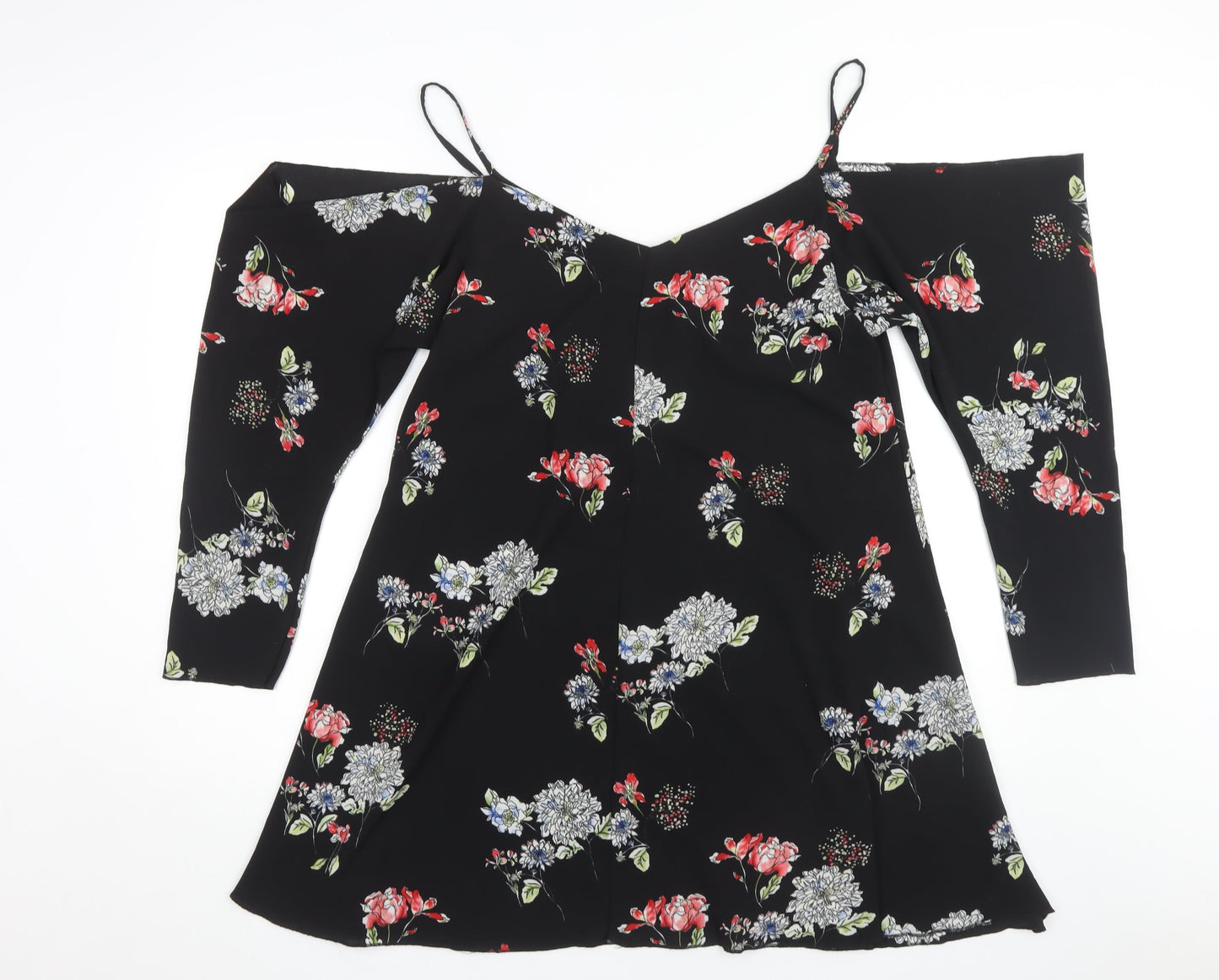 AX Paris Women's Black Floral A-Line Dress Size 14