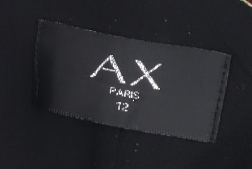 AX Paris Women's Black Floral A-Line Dress Size 14