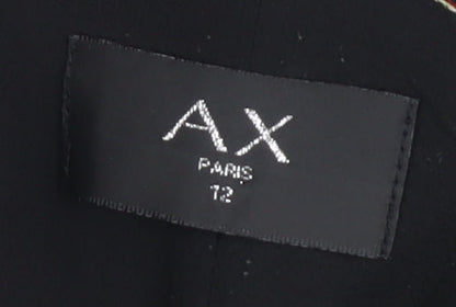 AX Paris Women's Black Floral A-Line Dress Size 14